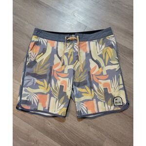Howler Bros Board Shorts Mens 38 Blue Tropical Floral Surf Swim Stretch Beach